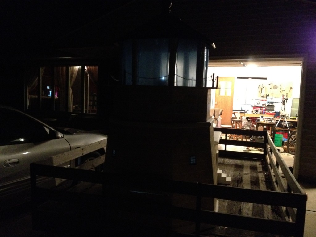 1am the night before Mothers Day and the replica Split Rock Lighthouse is loaded up on the trailer and ready for its 2 1/2 hour journey to Mom's house.