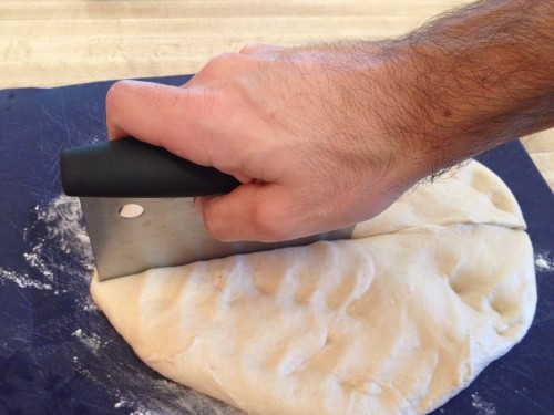 Cut your dough ball into loaves.