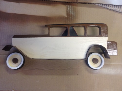 Nearing completion on the Packard antique car whirligig