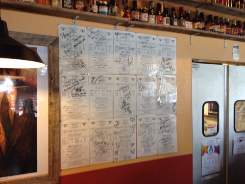 Famous signatures at Pappy's Smokehouse