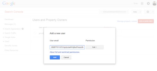 google search console grant user access
