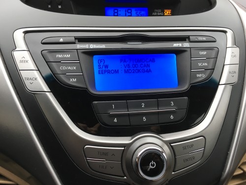 2013 Hyundai Elantra radio system menu