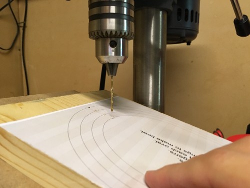 Drill the starter holes for the scrollsaw blade