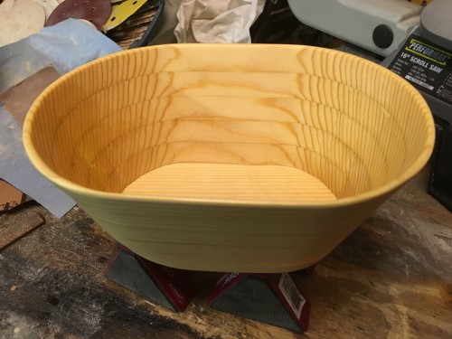 A completed scrollsaw bowl
