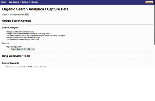 organic search analytics data capture