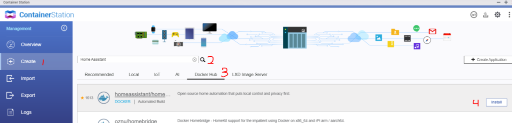 Installing Home Assistant from the QNAP Container Station