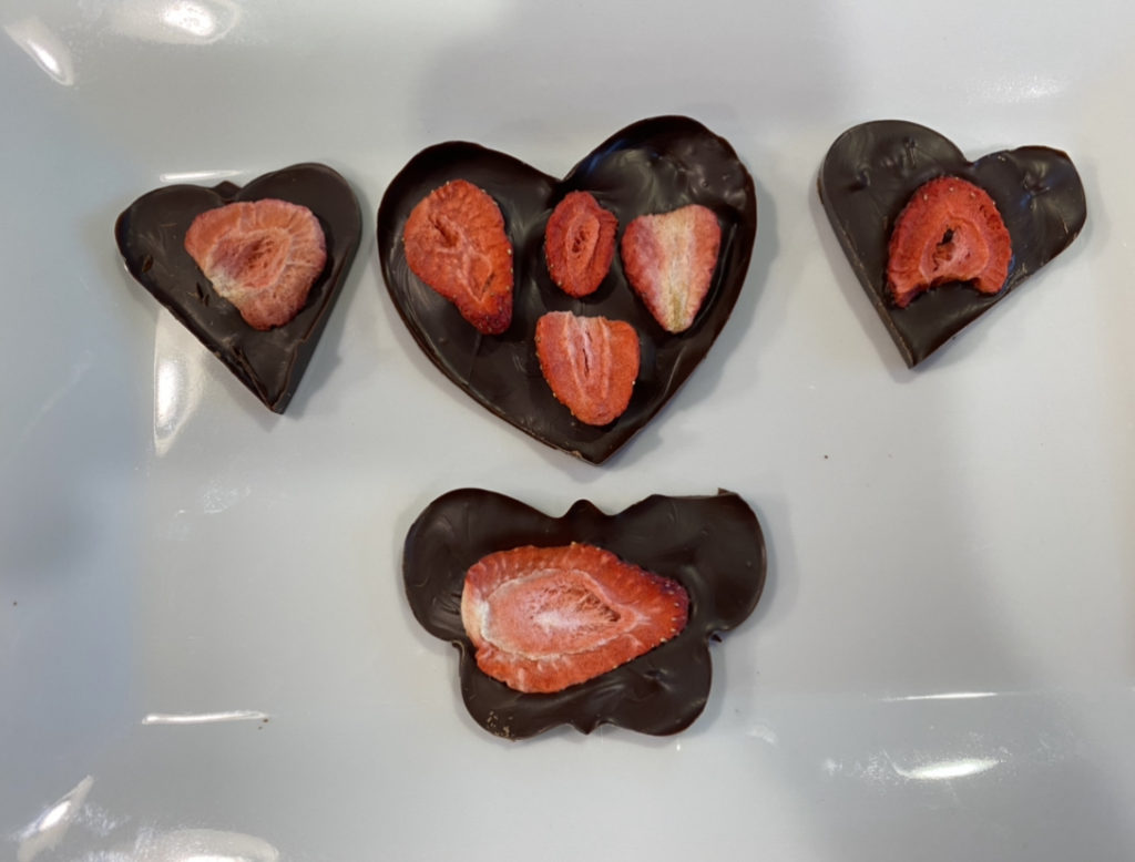 Chocolate Strawberry Heart Candies