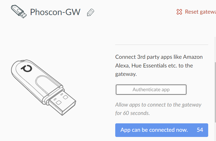 Phoscon - Universal Zigbee USB gateway Conbee II