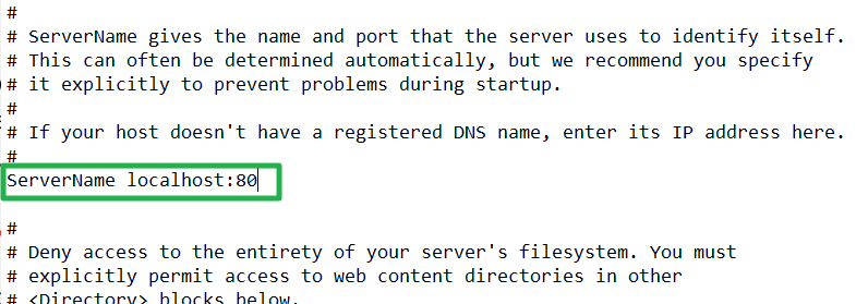 ServerName port configuration in http.conf