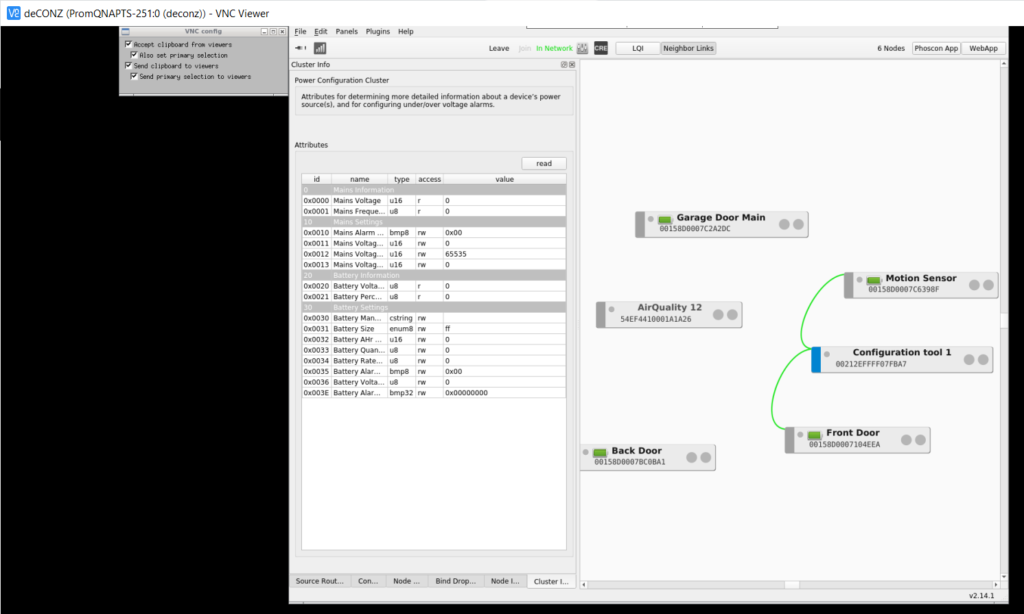 deCONZ graphical interface via VNC Viewer